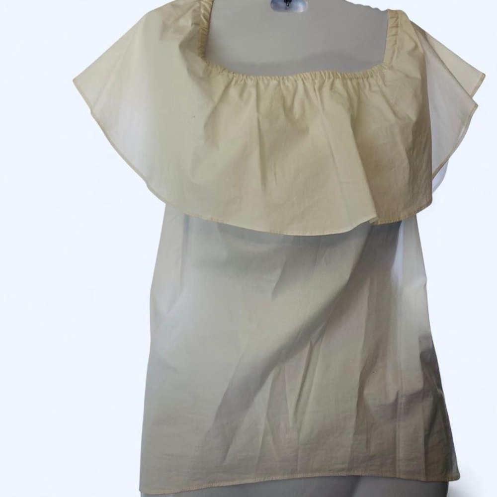 Michael Kors Elegant White Off-Shoulder Sleeveless Top M